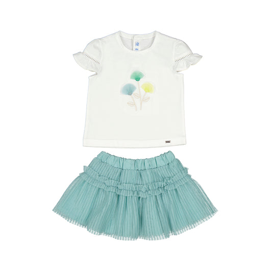 Completo 2 pezzi gonna tulle neonata - Mayoral