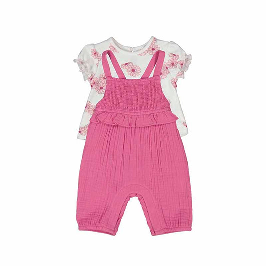 Completo 2 pezzi salopette Better Cotton neonata - Mayoral